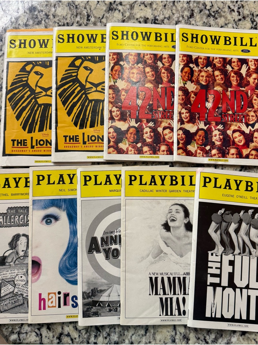 Lot of 9 Playbills